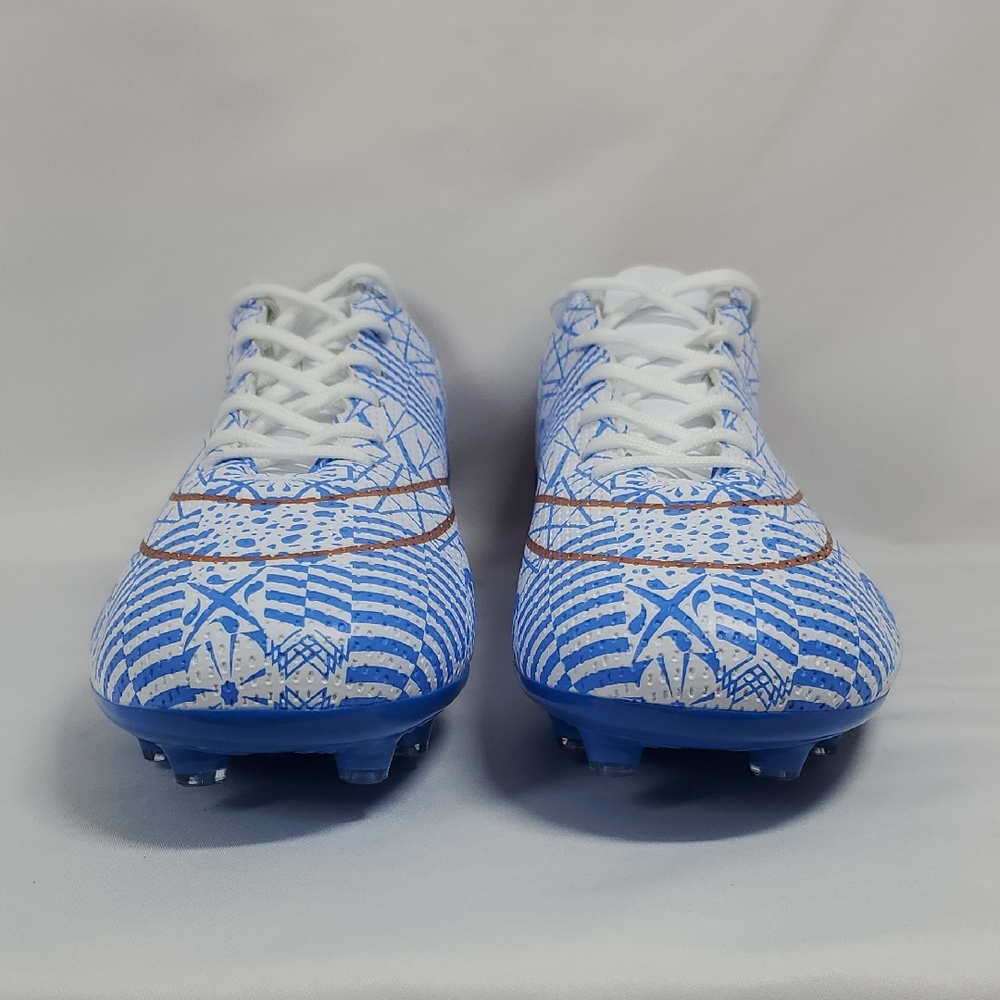 Biayvisas Men's Soccer Cleats Blue White Gold Detail Size 13 (45EU)